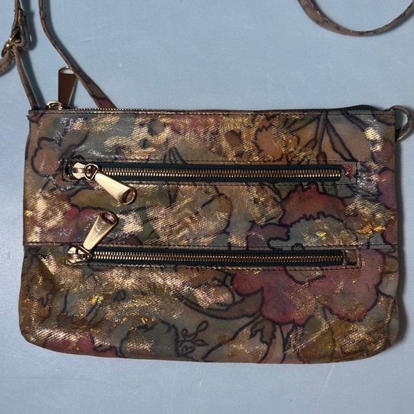 HOBO INTERNATIONAL Metallic Crossbody Purse Mara Bag Watercolor Floral - Picture 4 of 13